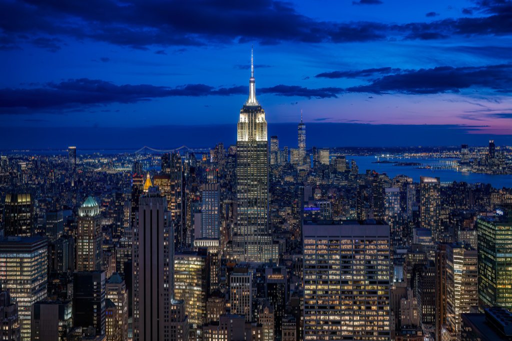 L'Empire State Building (Manhattan, New York) di notte